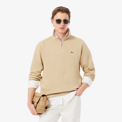 Sweatshirt zippé à col montant en interlock