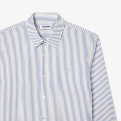 Chemise popeline rayée coupe droite