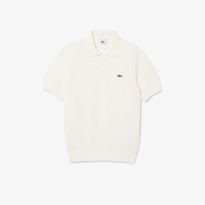 Pull col polo en maille rééditée, fabriqué en France