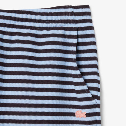 Shorts en coton rayé coupe droite