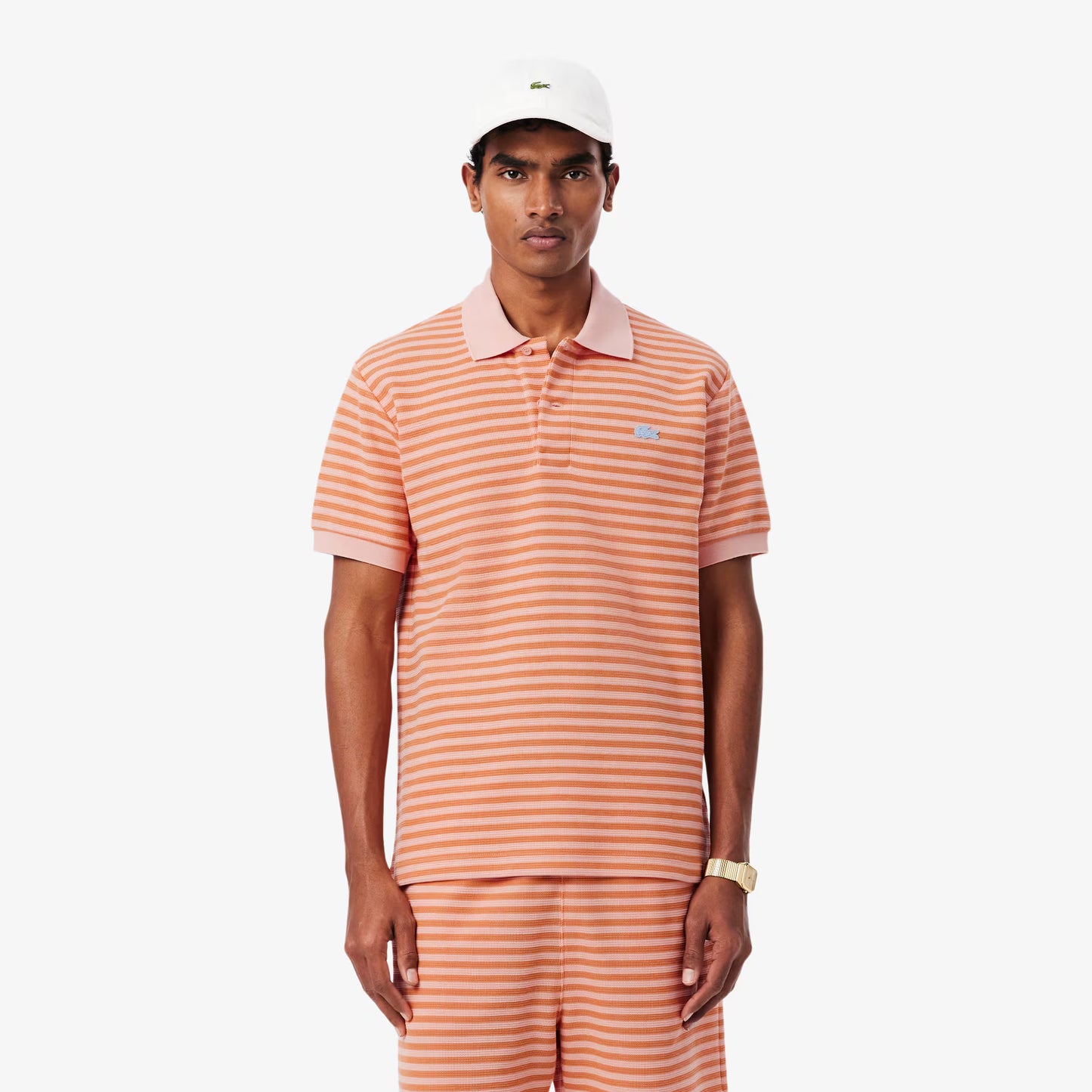 Polo rayé texturé coupe classique