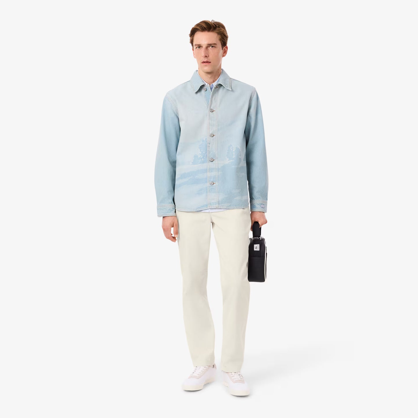 Pantalon Chino en Velours Côtelé Coupe Droite
