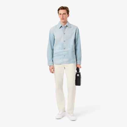 Pantalon Chino en Velours Côtelé Coupe Droite