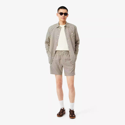 Short ample en mélange de coton imprimé