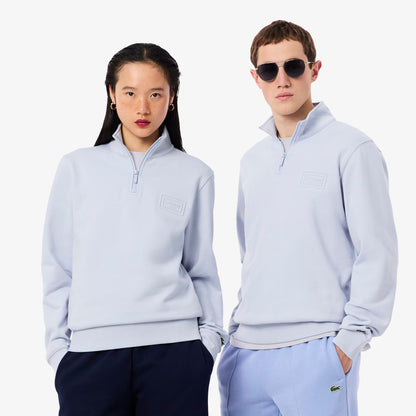 Sweat-shirt zippé gaufré à col montant