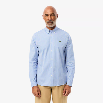 Chemise à carreaux en coton coupe droite