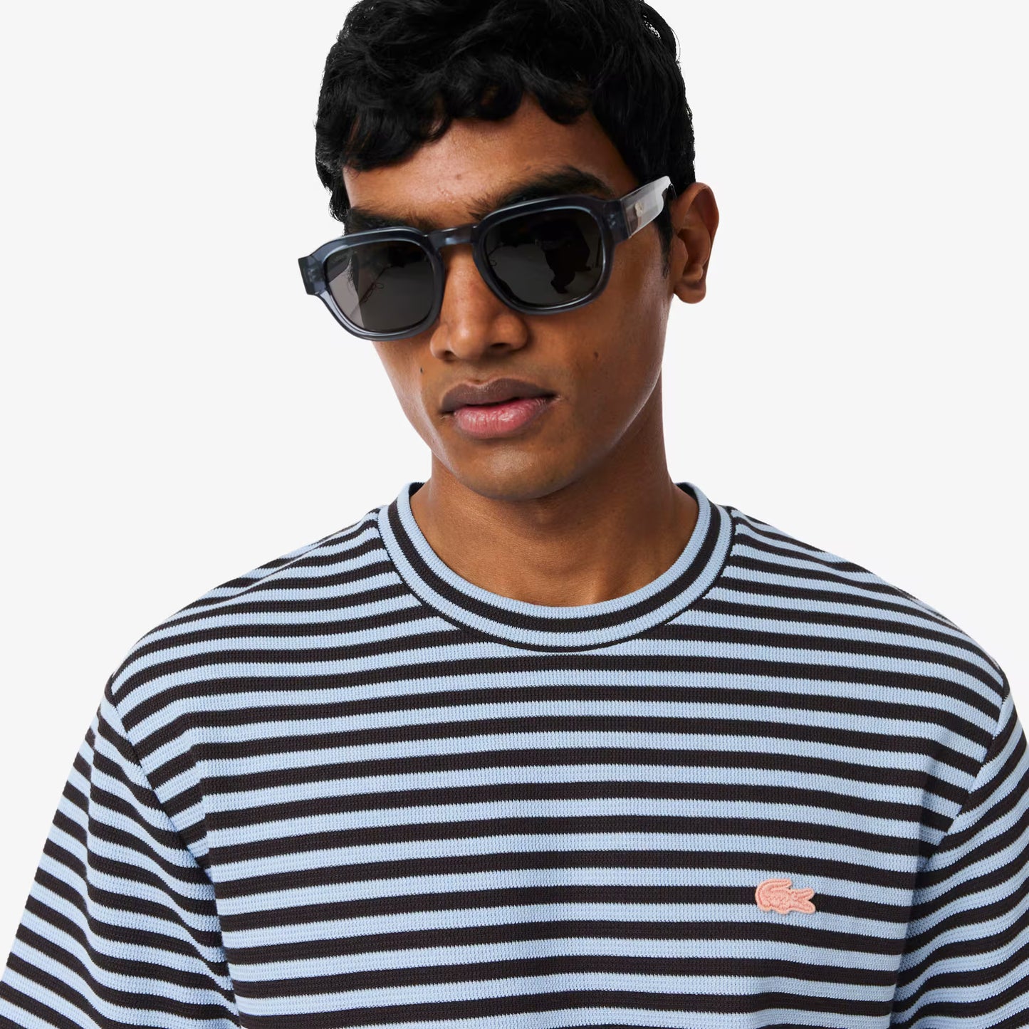 T-shirt rayé en coton texturé
