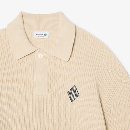 Pull Col Polo Perlés à Badge