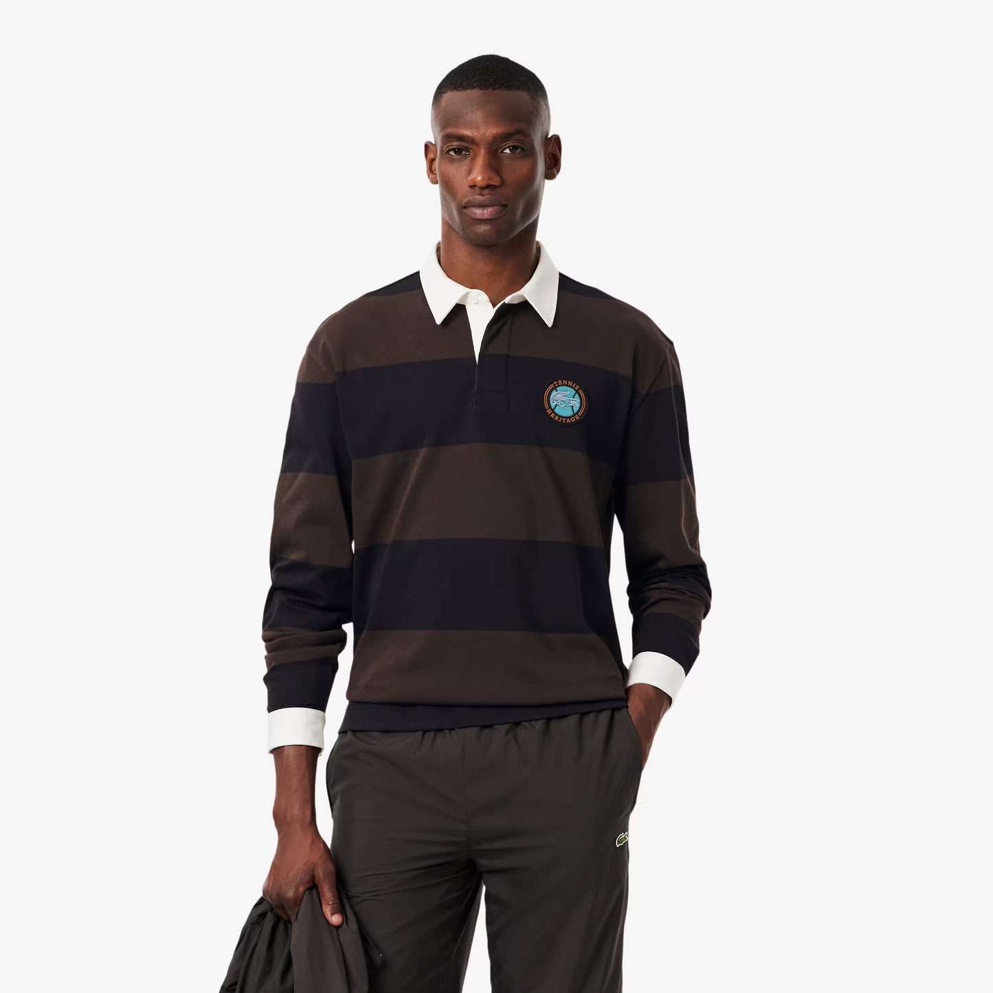 Polo de rugby rayé à coupe décontractée