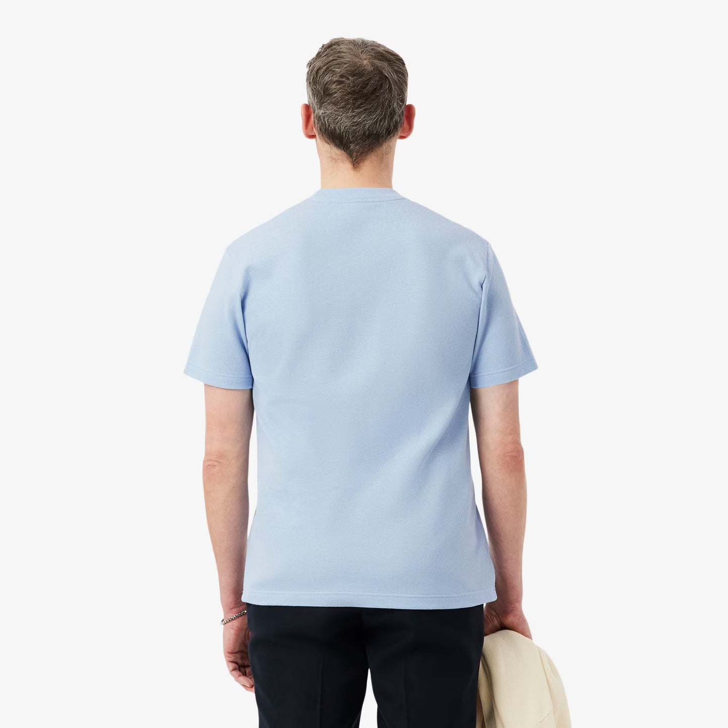 T-shirt en piqué de coton et lin épais