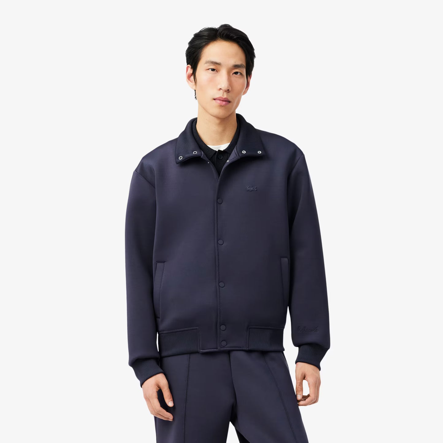 Veste brodée emblématique à col montant