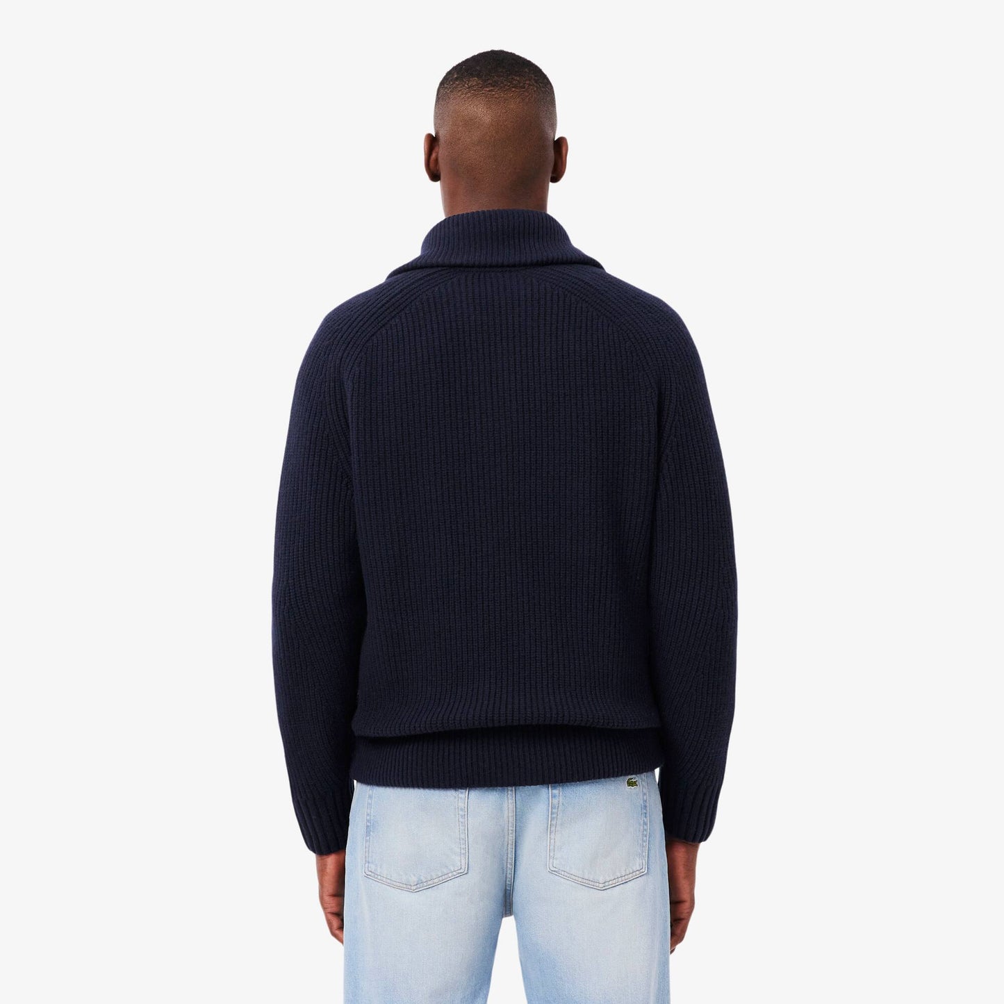 Pull zippé à col montant en laine