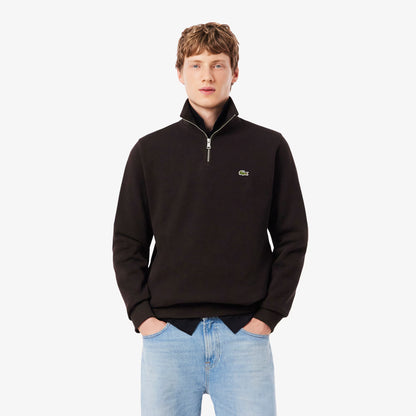 Sweatshirt zippé à col montant en interlock