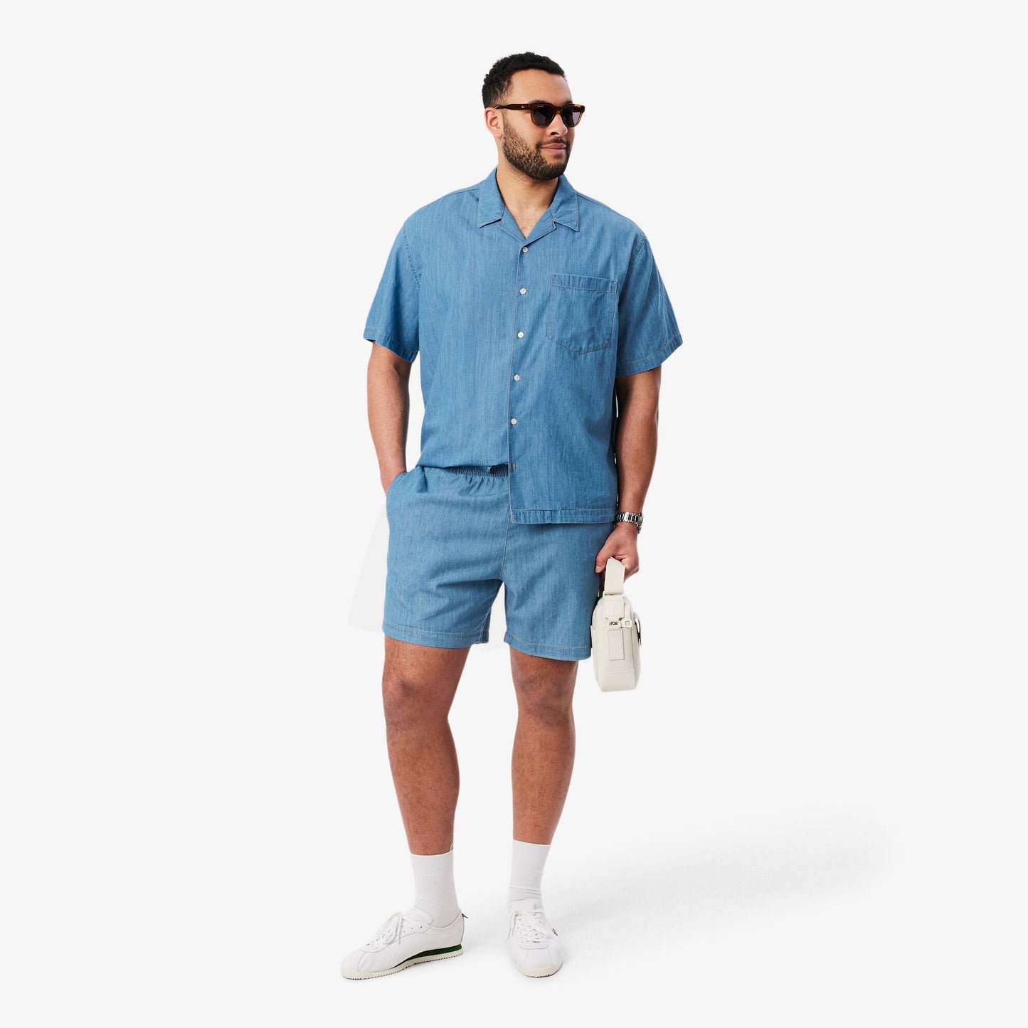Chemise en jean décontractée à col ouvert