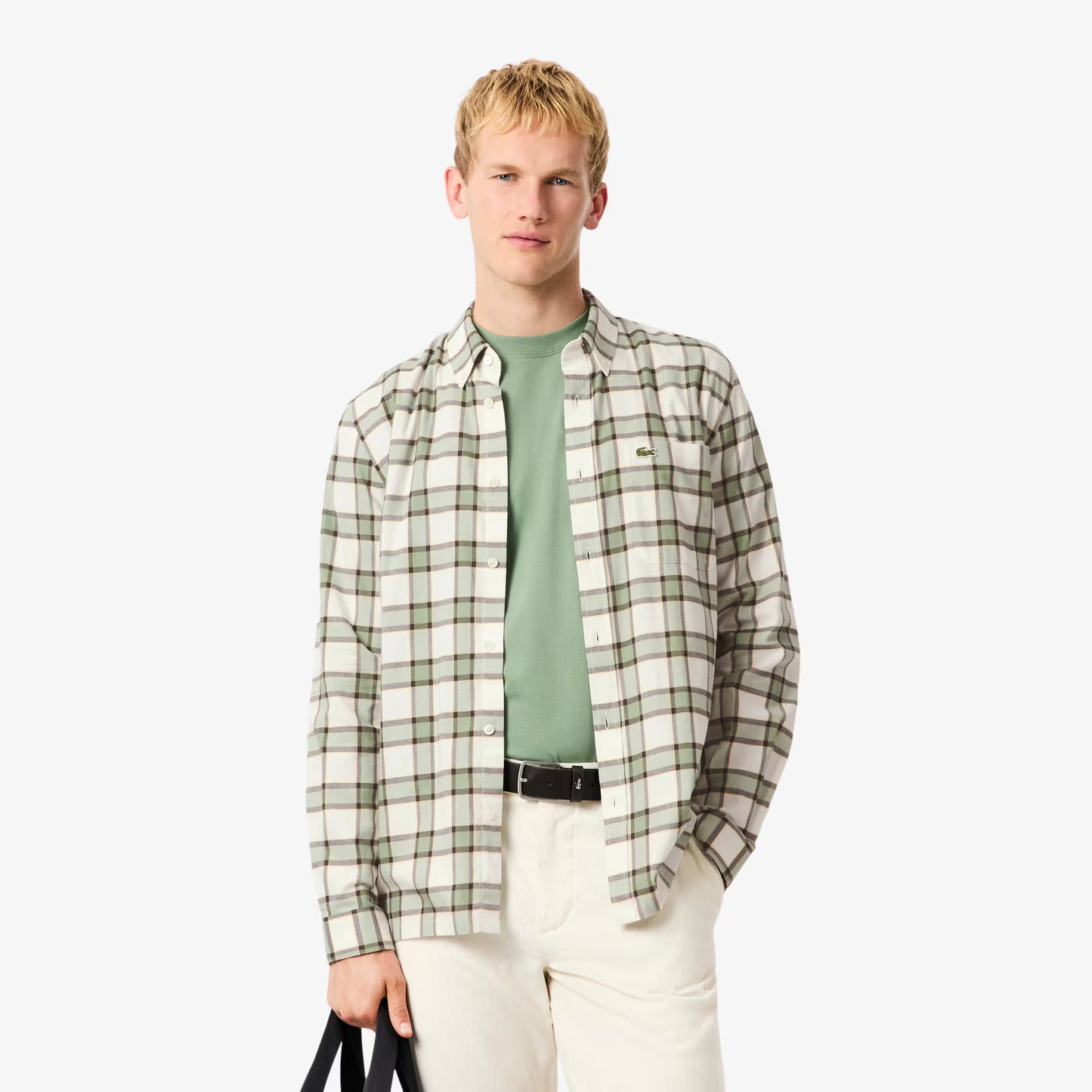 Chemise en flanelle à carreaux coupe droite