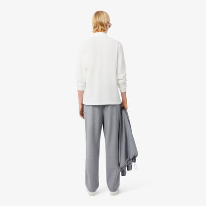 Pantalon chino en flanelle de laine coupe droite