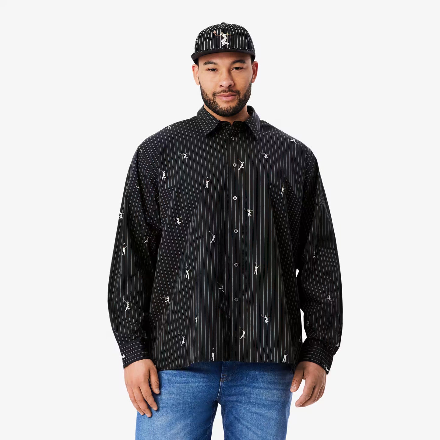 Chemise en coton brodée coupe décontractée