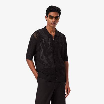 Chemise en maille ajourée crocodile