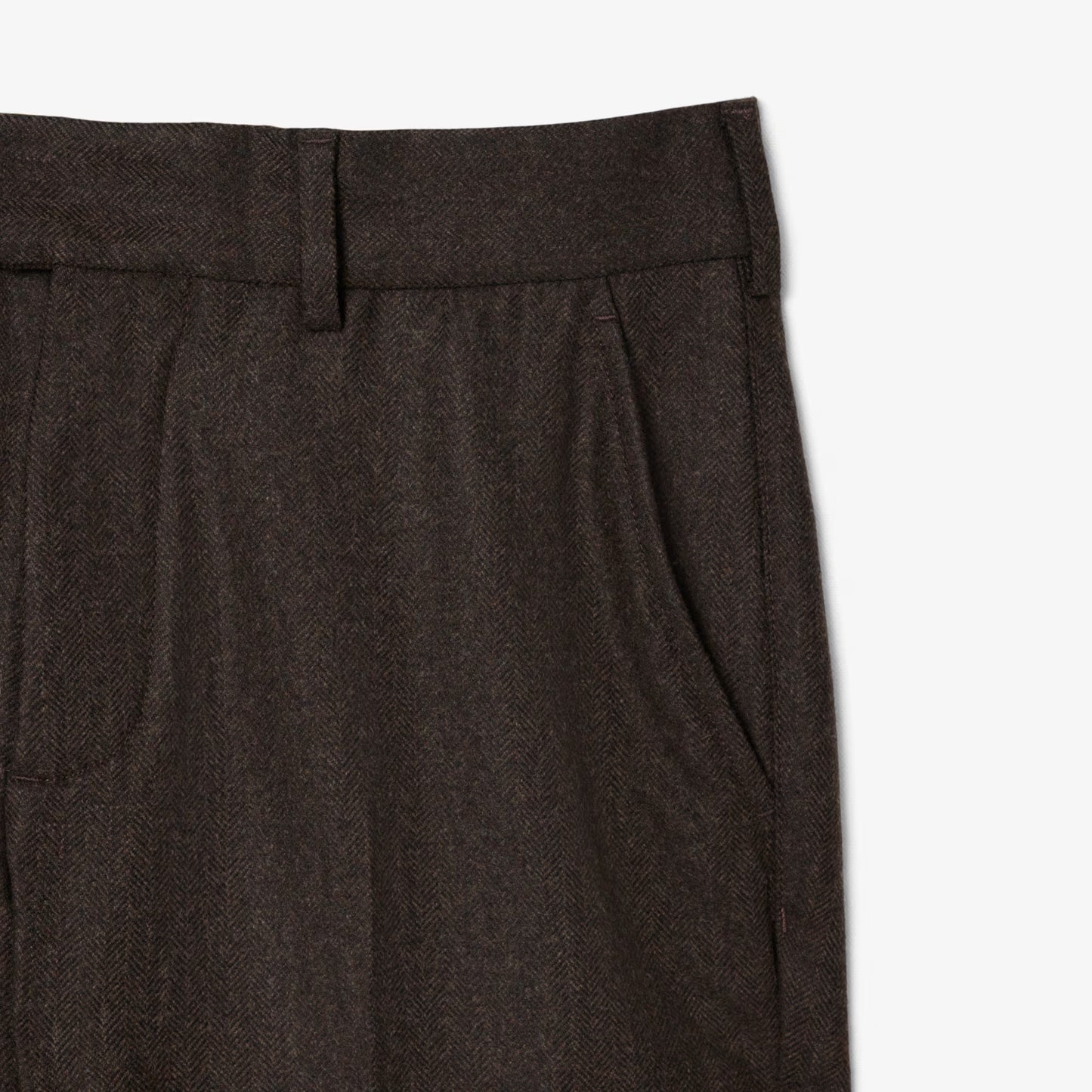 Pantalon Droit en Laine à Chevrons