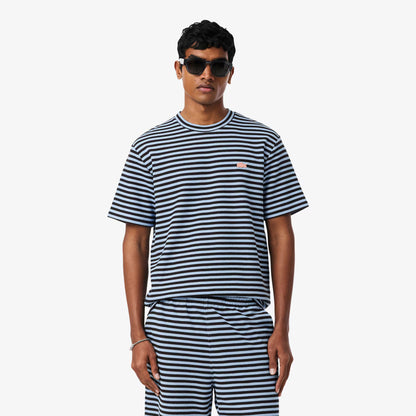 T-shirt rayé en coton texturé