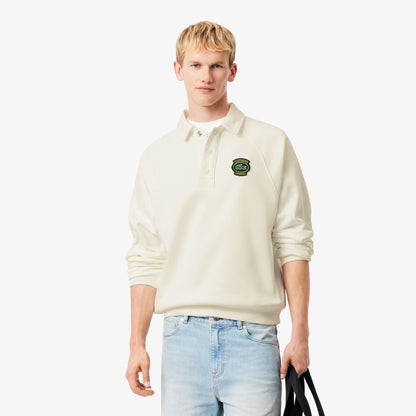 Sweat-shirt polaire coupe ample à col polo