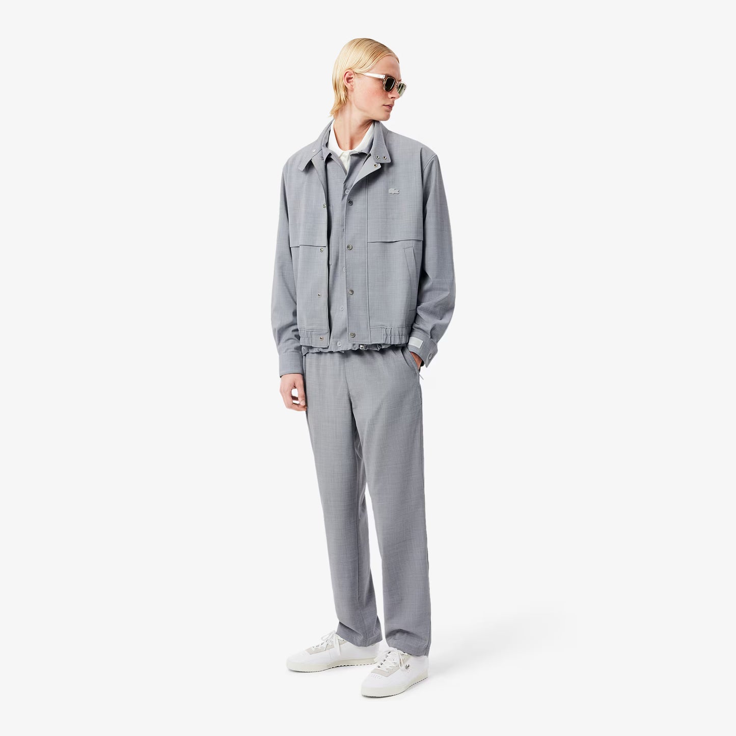 Pantalon chino en flanelle de laine coupe droite