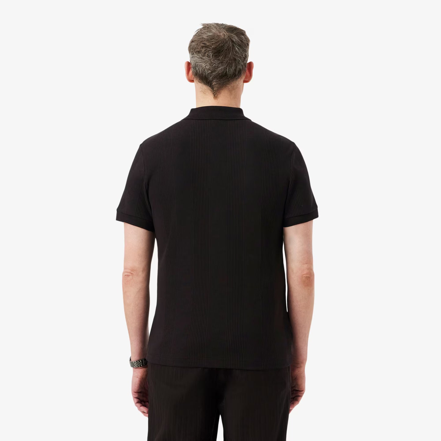 Polo en maille côtelée coupe droite