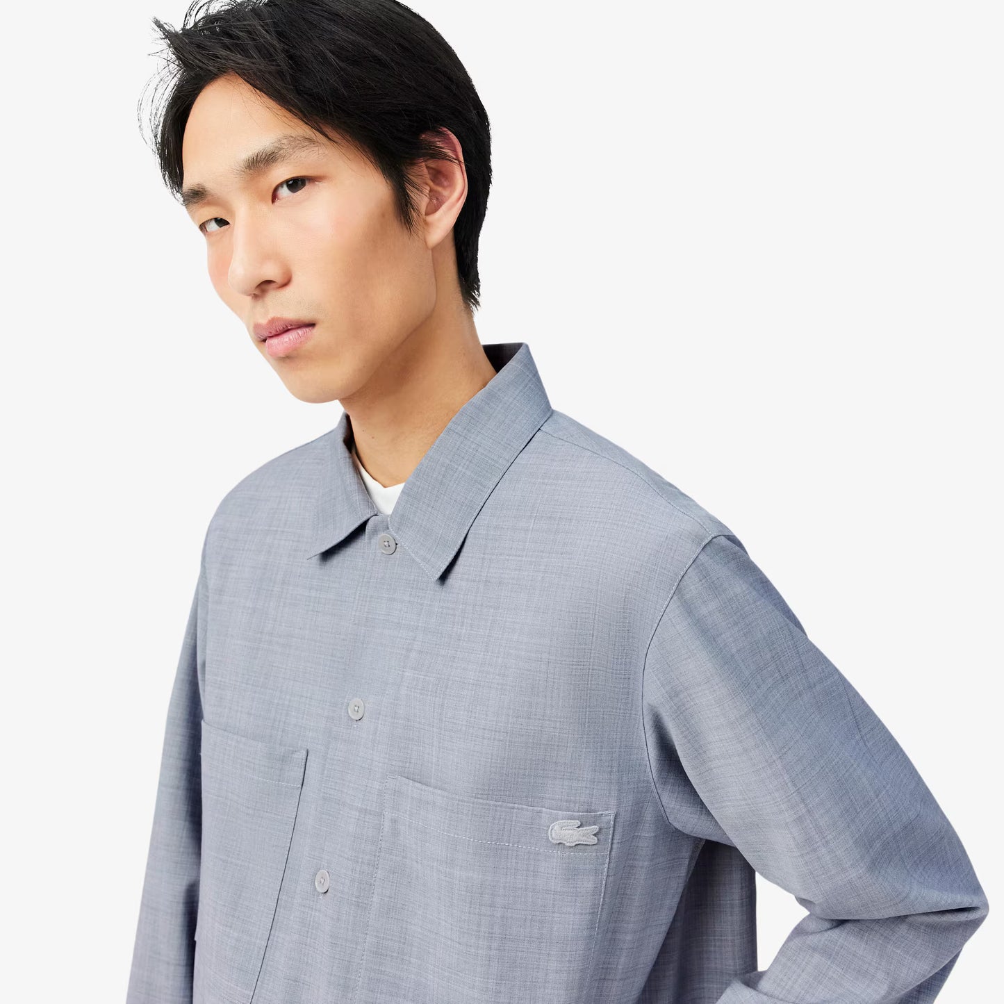 Surchemise oversize en mélange de laine