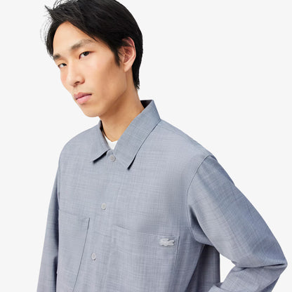 Surchemise oversize en mélange de laine