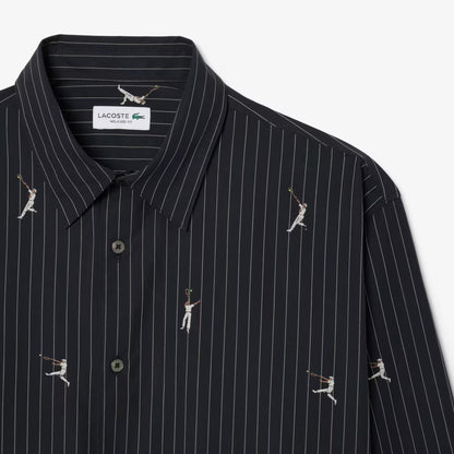 Chemise en coton brodée coupe décontractée