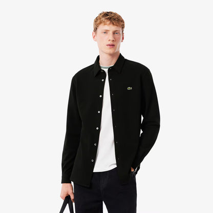 Chemise en piqué de coton coupe ajustée