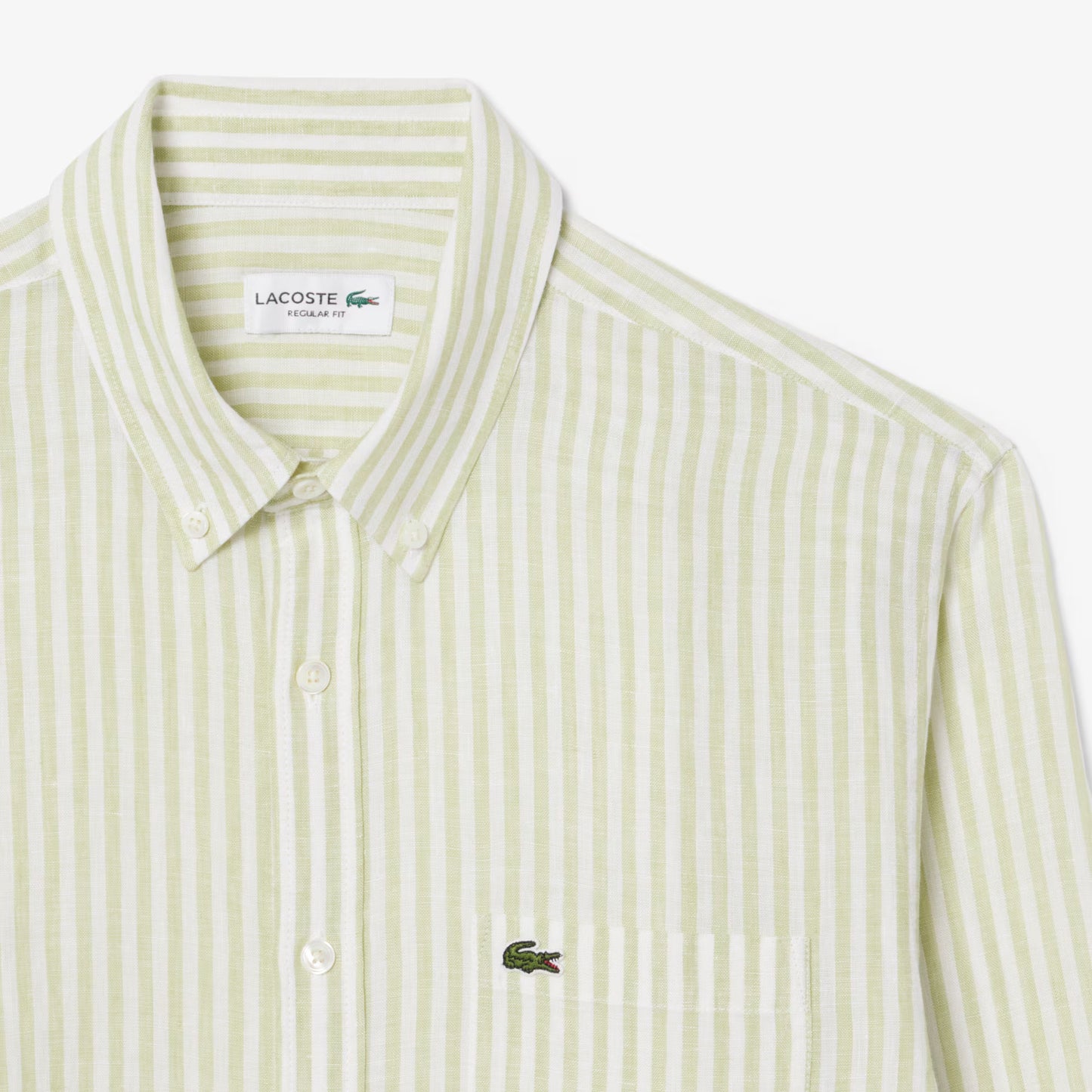 Chemise rayée en lin coupe droite