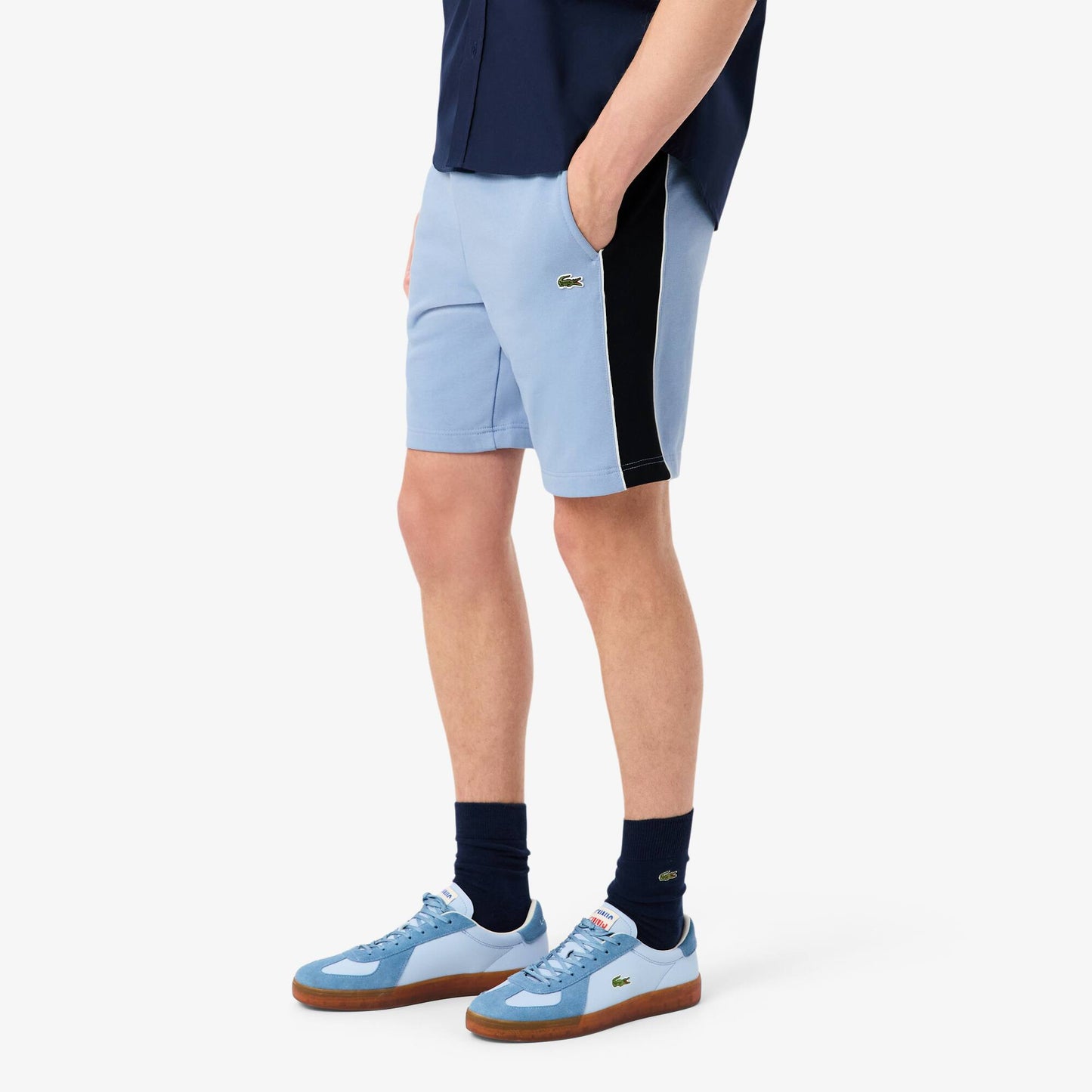 Short en molleton color-block coupe droite