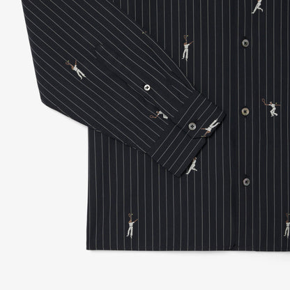 Chemise en coton brodée coupe décontractée