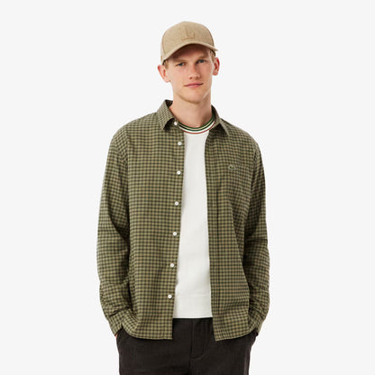 Chemise en flanelle à carreaux coupe droite