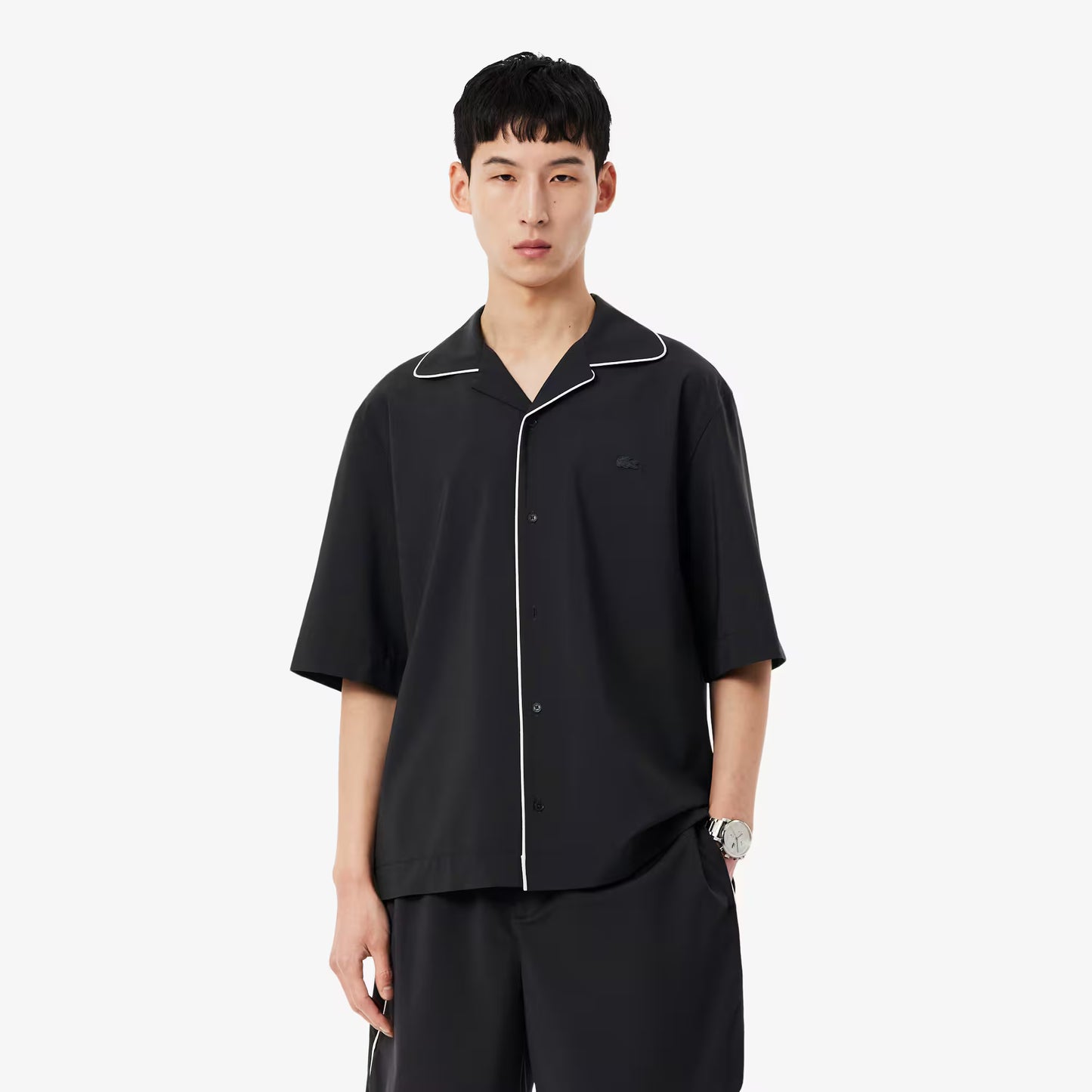 Chemise en laine à manches courtes coupe décontractée