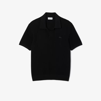 Pull en maille mélangée de coton à col polo ouvert