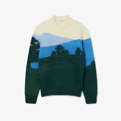 Pull en alpaga jacquard paysage