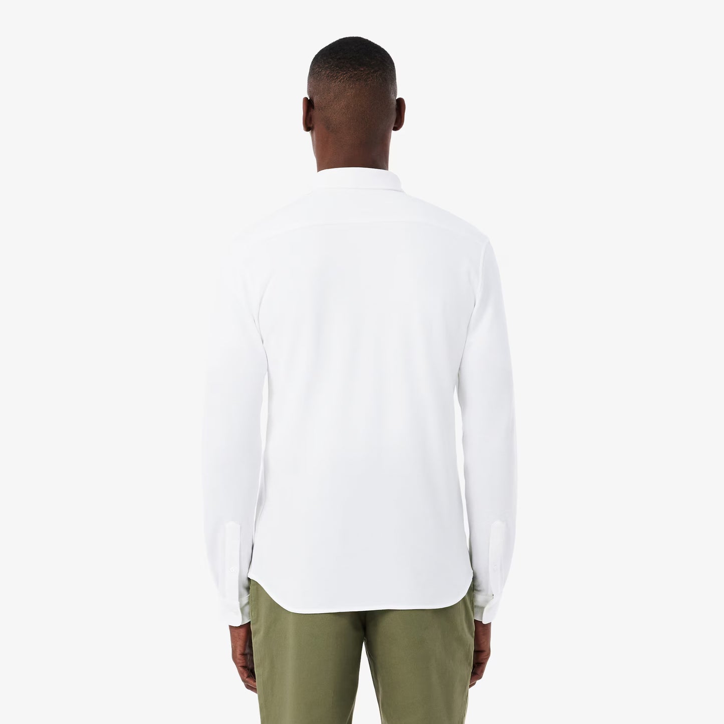 Chemise en piqué de coton coupe ajustée