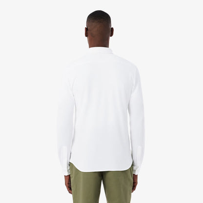 Chemise en piqué de coton coupe ajustée