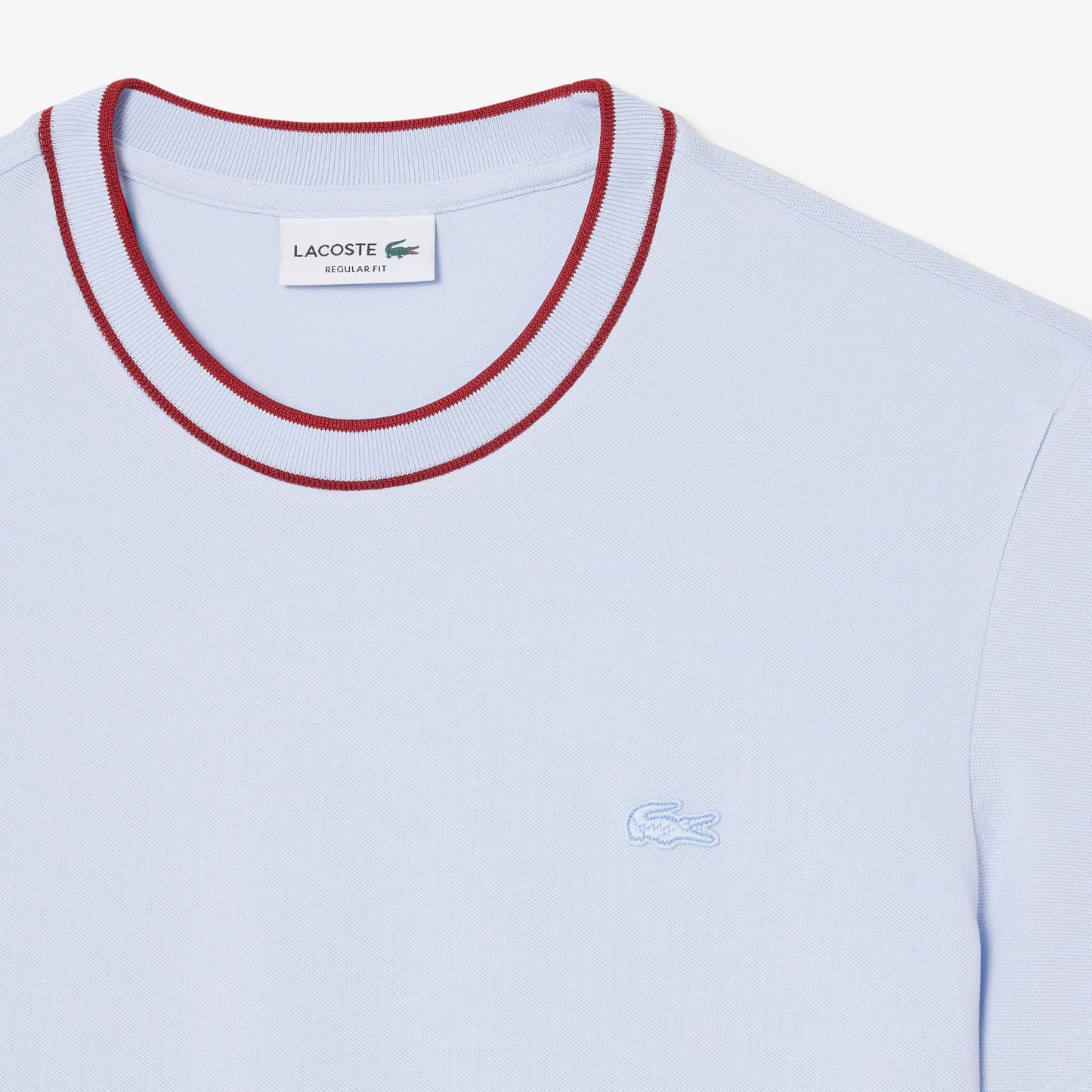 T-shirt à col rayé en piqué stretch