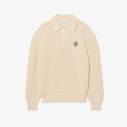 Pull Col Polo Perlés à Badge