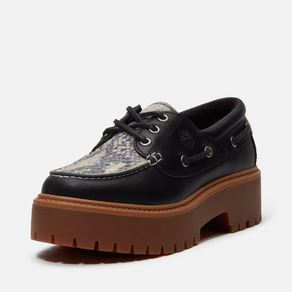 Stone Street Boat Shoe Snake Pattern Suede