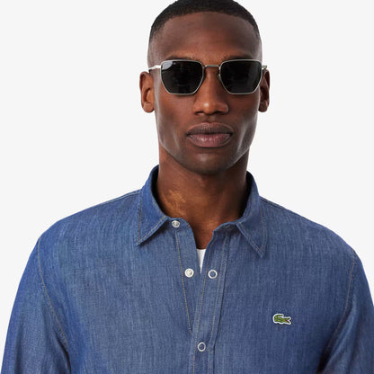 Chemise en jean légère coupe droite
