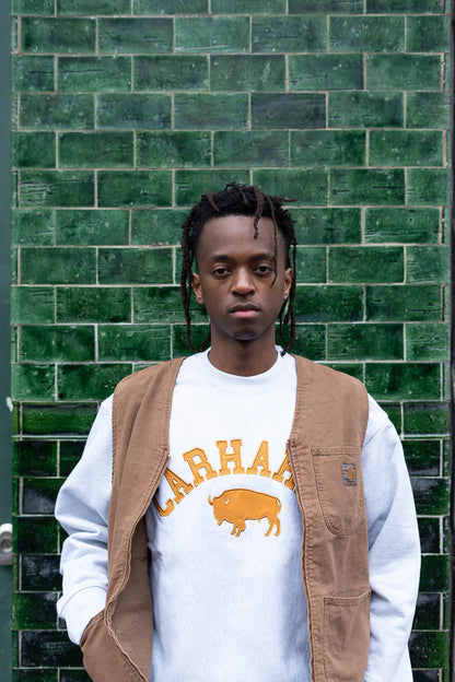 Sweat-shirt Locker - Gris cendré/Marron