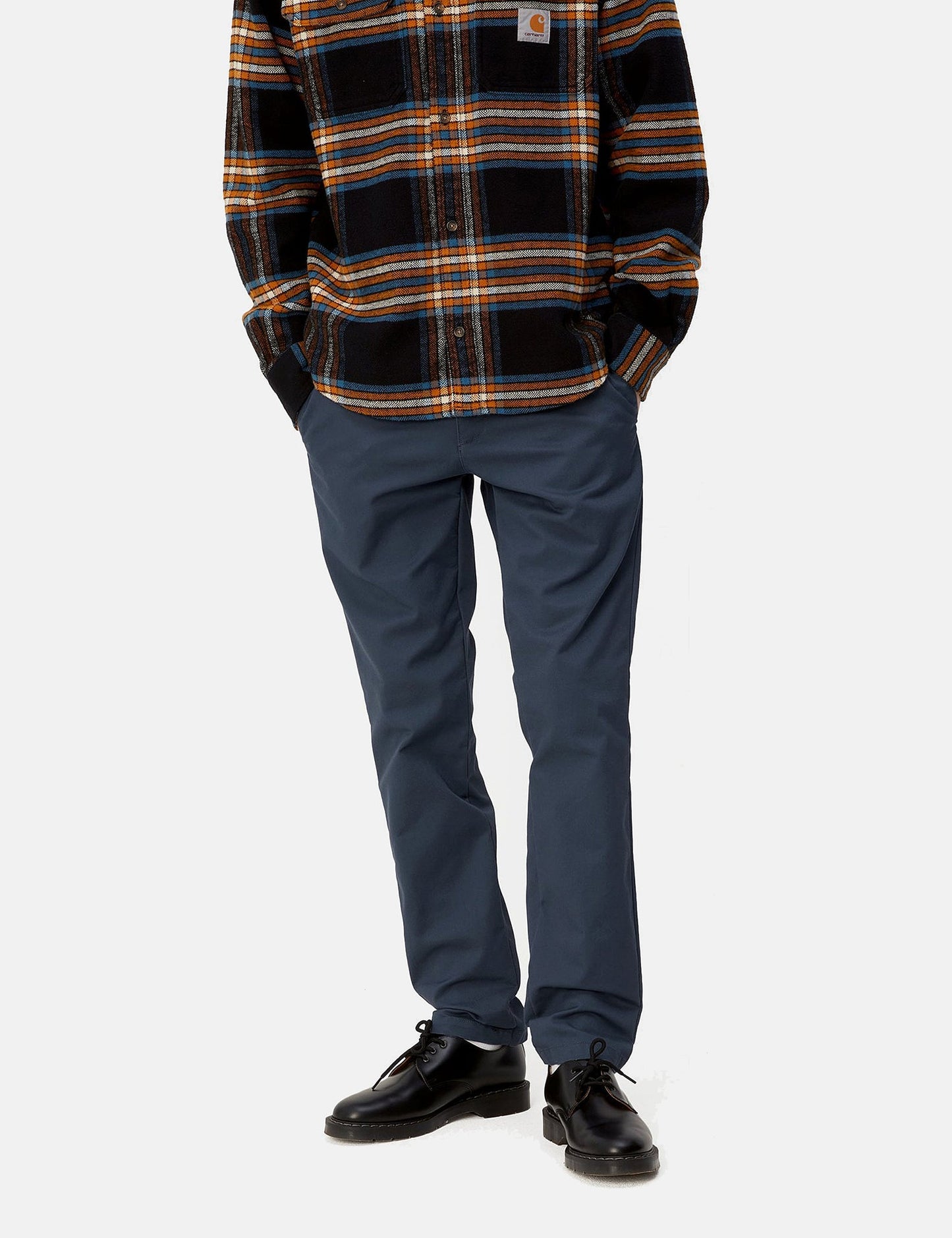 Pantalon chino Sid (coupe slim) - Bleu minerai