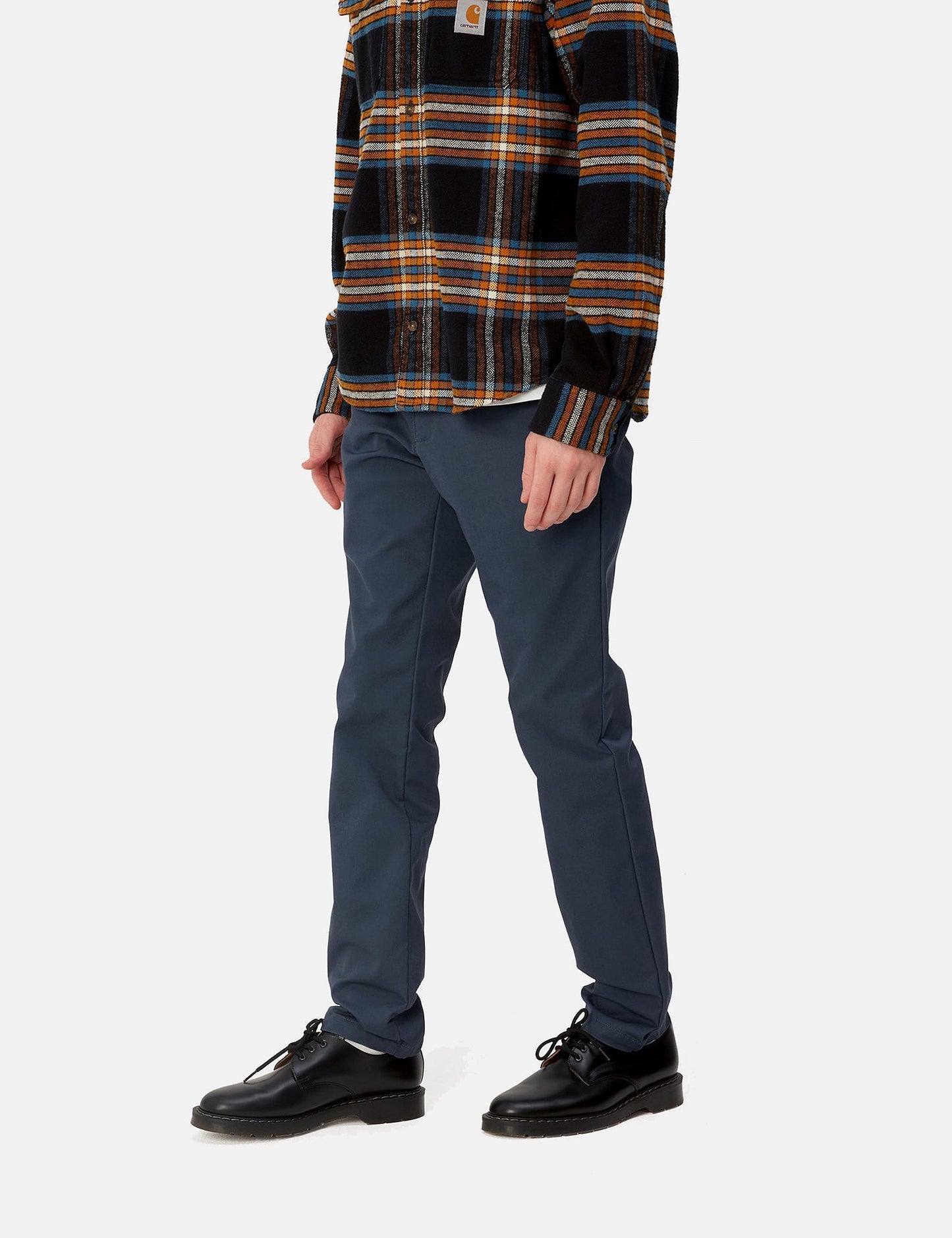 Pantalon chino Sid (coupe slim) - Bleu minerai
