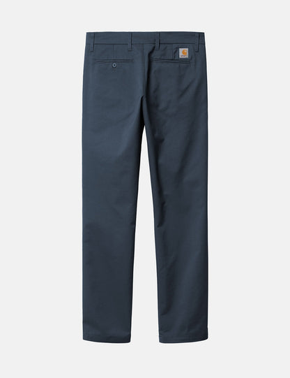Pantalon chino Sid (coupe slim) - Bleu minerai