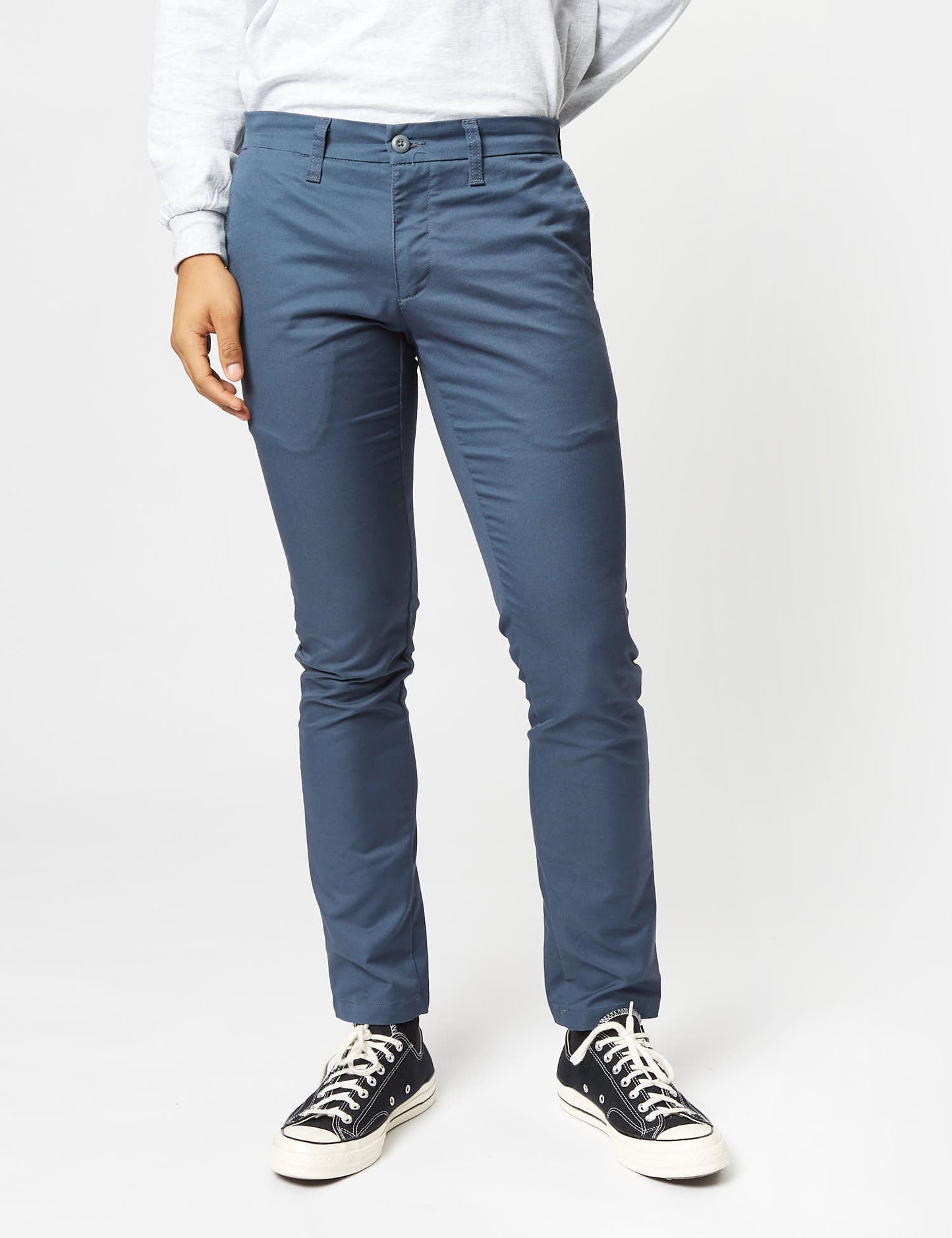 Pantalon chino Sid (coupe slim) - Bleu minerai