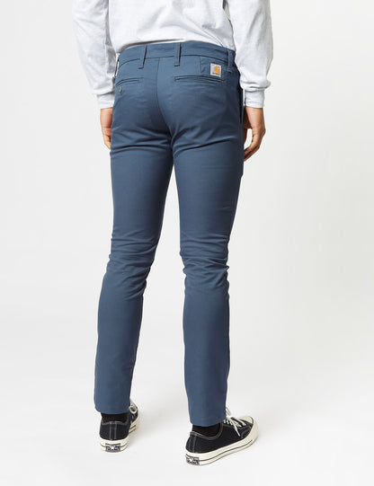 Pantalon chino Sid (coupe slim) - Bleu minerai